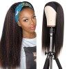 Xtrend 22 pouces Yaki Straight Bandeau Perruque pour Femme Longue Noir Afro Kinky Perruque Droite Synthétiques Sans Colle Auc