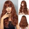 OUFEI Perruques Longues et Ondulées pour Femmes Cheveux Synthétiques Naturels Perruques Résistantes à La Chaleur pour La Fête