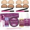 YIAE Accessoires pour perruques Kit essentiel 60ml Colle et dissolvant pour perruques en dentelle, Bande élastique, bonnets d