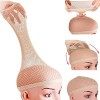 Dreamlover Bonnets de Perruque en Maille Longue, Filet de Perruque de Couleur Nude pour Femme, 2 pièces