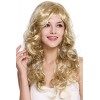 WIG ME UP - DEC37-ZA33 Perruque Dame Carnaval Longue Blond Clair ondulée bouclée Sexy Raie côté 65 cm