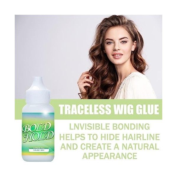 Colle Perruque, Wig Glue, Adhesif Extension Cheveux, Colle Perruque Lace Wig Colle à Cheveux pour Perruques, avec Dissolvant 