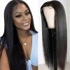 Perruque Naturelle Cheveux Humain 4x4 Straight Lace Closure Wig 180 Density Human Hair for Black Woman Pre Plucked with Baby 