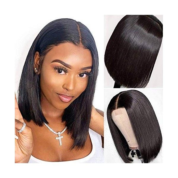 PORSMEER charmantes perruques Bob de cheveux ondulés naturels cheveux courts bouclés femmes perruques noires pour femmes 14 p