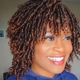 Creamily Perruque afro femme Perruque tresse africaine femme Perruque dreadlocks pour femme noire synthétique afro bouclée No