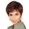 AIYLMZ Court Ombre Blonde Pixie Cut Perruques avec Frange pour Femmes Ombre Blonde Élégant Fluffy Layered Perruques Naturel F