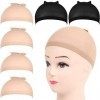 6 Pièces Casquettes Filet Cheveux Perruque,Élastique Chapeau de Perruque Bonnet Unisexe Wig pour Homme et Femme Caps de Perru