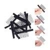 24 pcs/lot Peignes pour perruques Clips de perruque à 7 dents en acier Pince perruque accessoires de perruque（Noir 