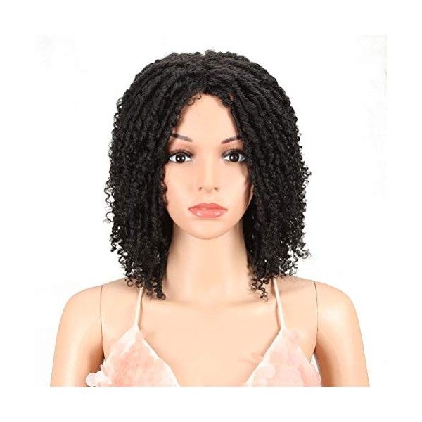 Style Icon 6" Short Dreadlock Wig Twist Wigs for Black Women Short Curly Synthetic Wigs 17cm, T1B/30 