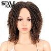 Style Icon 6" Short Dreadlock Wig Twist Wigs for Black Women Short Curly Synthetic Wigs 17cm, T1B/30 