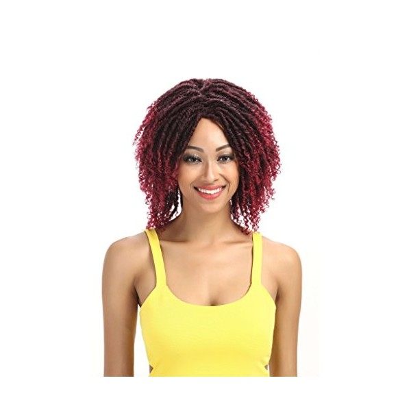 Style Icon 6" Short Dreadlock Wig Twist Wigs for Black Women Short Curly Synthetic Wigs 17cm, T1B/30 