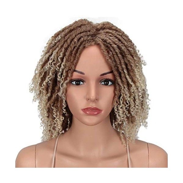 Style Icon 6" Short Dreadlock Wig Twist Wigs for Black Women Short Curly Synthetic Wigs 17cm, T1B/30 