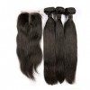 BLISSHAIR Cheveux humains vierges bresilienne rémy perruques 8 inch 3 paquets avec 1 fermeture