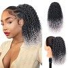 Colorfulpanda Queue de Cheval Afro Crépus Bouclés Ondulée Postiche Ponytail Cheveux Naturel Cordon pour Femmes Noires Extensi