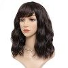 YEESHEDO perruque femme courte bob brun foncé perruques avec naturel frange, peruque marron foncé afro brésilienne de cheveux