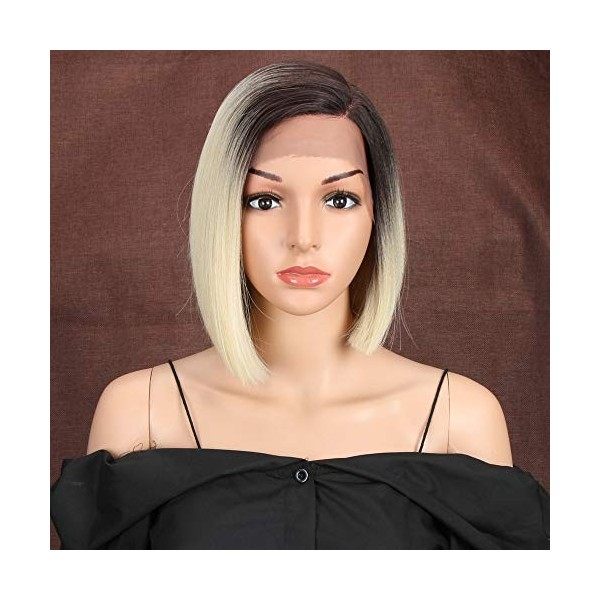 Style Icon Perruques Lace Front Wigs Droite Synthetique 9“/22cm Perruque Courte Raide Devant En Dentelle Short Bob Wig Perruq