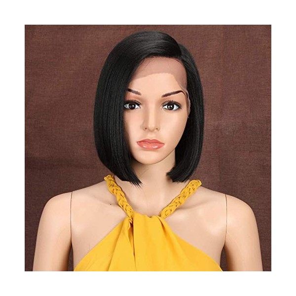 Style Icon Perruques Lace Front Wigs Droite Synthetique 9“/22cm Perruque Courte Raide Devant En Dentelle Short Bob Wig Perruq