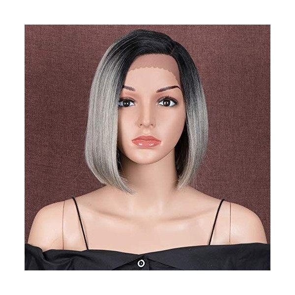 Style Icon Perruques Lace Front Wigs Droite Synthetique 9“/22cm Perruque Courte Raide Devant En Dentelle Short Bob Wig Perruq