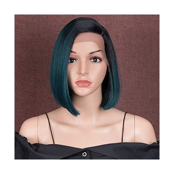 Style Icon Perruques Lace Front Wigs Droite Synthetique 9“/22cm Perruque Courte Raide Devant En Dentelle Short Bob Wig Perruq