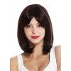 WIG ME UP - VK-3-3HDEEPVIOL Perruque dame courte longueur dépaules carré long lisse balayage brun foncé mèches violettes hig