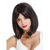 WIG ME UP - VK-3-3HDEEPVIOL Perruque dame courte longueur dépaules carré long lisse balayage brun foncé mèches violettes hig