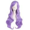 MapofBeauty 28 Pouces/70 cm Haut-température fibre Side Frange Longue Vague Bouclé Cheveux Cosplay Perruques Blond 