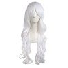 MapofBeauty 28 Pouces/70 cm Haut-température fibre Side Frange Longue Vague Bouclé Cheveux Cosplay Perruques Blond 