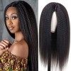 Singlebest Yaki Wigs Perruques Wigs Cap Bresilien Longues Cheveux Yaki kinky curly Perruque Femme Naturelle 16" 