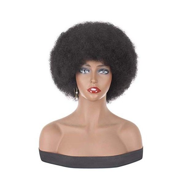 Xtrend 8 Pouces Courtes Afro Crépus Bouclés Perruques Noir Fluffy Afro Bouclés Cheveux Synthétiques Perruques Résistant À La 