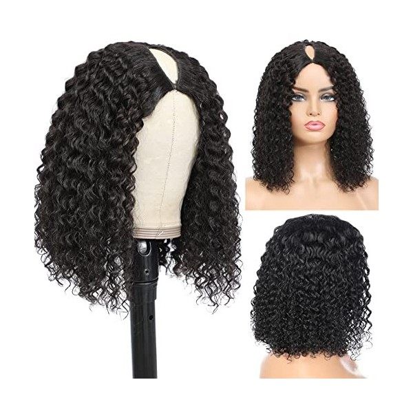 Perruque Femme Naturelle Brésilien V Part Wig Human Hair Curly Glueless Wig Human Hair Bouclée Perruque Cheveux Humain Femme 