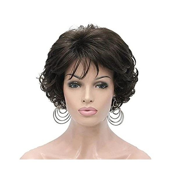 AIYLMZ Perruques Courtes Pixie Cut pour Femmes, Perruques de Cheveux Complets Synthétiques Naturels en Couches pour Femmes, U