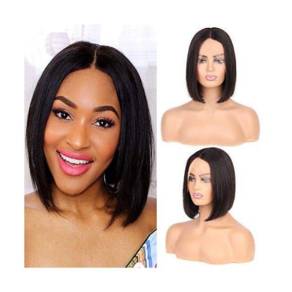 Court Bob Bandeau Cheveux Raides Pour Femme Noire Glueless Full