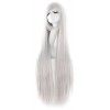 MapofBeauty 39 Pouce/100cm Lady Fashion Longue Ligne Droite Cheveux Animation Perruque Cosplay Perruque Brun 