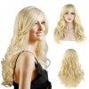 Discoball Perruque blonde pour femme - Cheveux longs bouclés pour Cosplay Party perruques