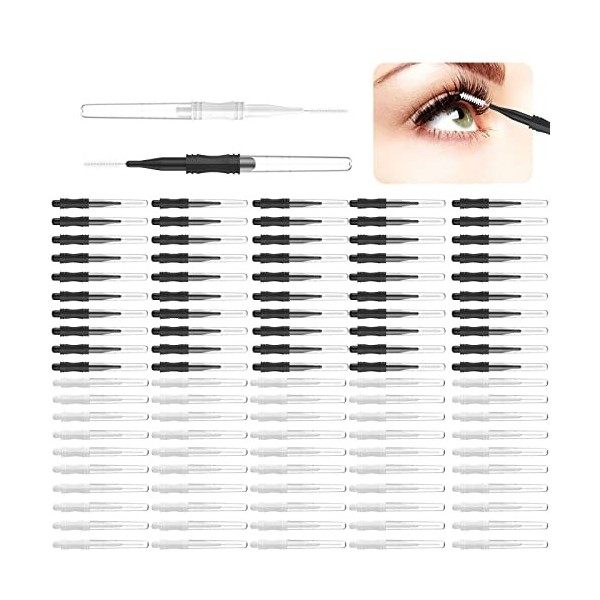 20 micro brosses à sourcils avec capuchon, brosse à sourcils pour laminage de sourcils