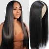 Perruque femme naturelle V part wig human hair perruque bresilienne lisse upgrade U part wig human hair less leave out no lac