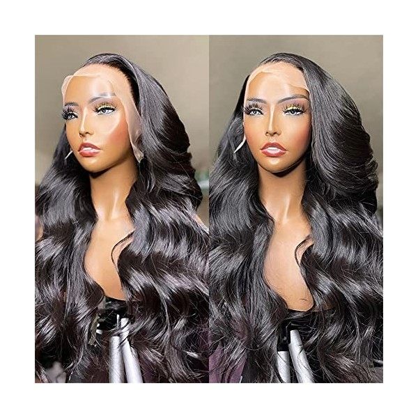 Ombre Highlight 13x6 Lace Front Wigs Human Hair MSGEM 18 pouces Body Wave Hair T Part HD Lace Front Wigs pour les femmes noir