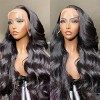 Ombre Highlight 13x6 Lace Front Wigs Human Hair MSGEM 18 pouces Body Wave Hair T Part HD Lace Front Wigs pour les femmes noir