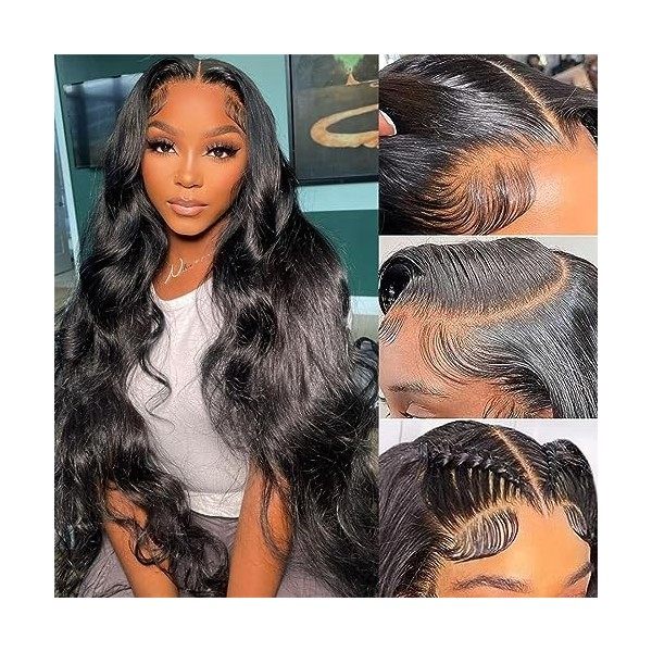 Ombre Highlight 13x6 Lace Front Wigs Human Hair MSGEM 18 pouces Body Wave Hair T Part HD Lace Front Wigs pour les femmes noir