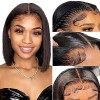 Bob Perruque Cheveux Humain 13x 4 Lace Frontal Wig Human Hair 180% de Densité Perruque Brésilienne de Cheveux Humains Perruqu