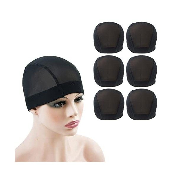 6 Pcs Capuchon de Perruques en Maille pour la Fabrication de Perruque Filets à Cheveux Extensible pour Hommes Femmes Perruque