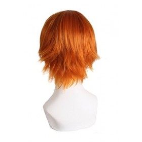 MapofBeauty 12 Pouce/30cm Perruque De Rôle De Costume danime De Mode Dor Orrange 