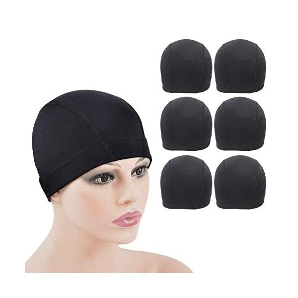 3 pcs Capuchon en Dôme pour la Fabrication de Perruque Filets à Cheveux Extensible pour Hommes Femmes Perruque Capuchon Noir