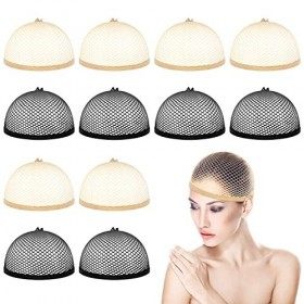 12 Pcs Cap de Perruque Bonnet de Filet de Perruque Respirant Bonnet de Perruque Femme Bonnet Unisexe Wig Cap Élastique Chapea