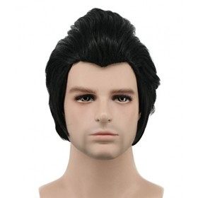 Karlery Femme Homme Long Wave Noir Perruque Halloween Perruque Anime Cosplay Perruque