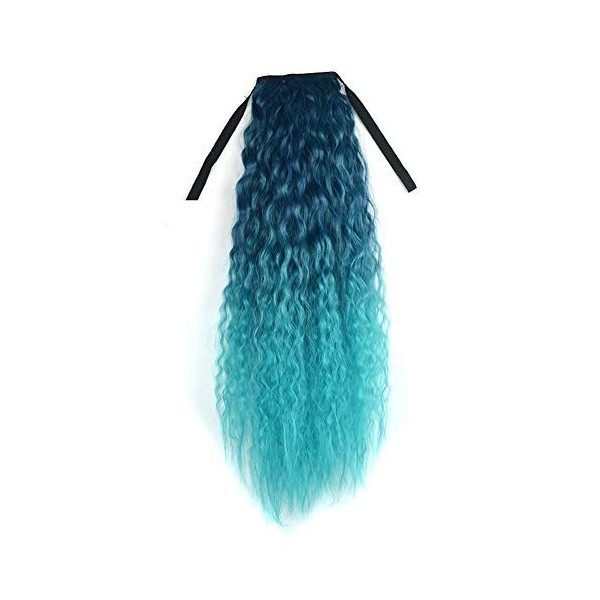 Perruque Femme Extensions de Cheveux de Clip de Queue de Cheval de Ruban de Couleur Dégradé Ondulé Bouclé Longue Queue de Che