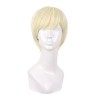 MapofBeauty 10 Pouce/25cm Hommes de la mode Cheveux bouclés courts de jeu de rôle Perruque Blanc 