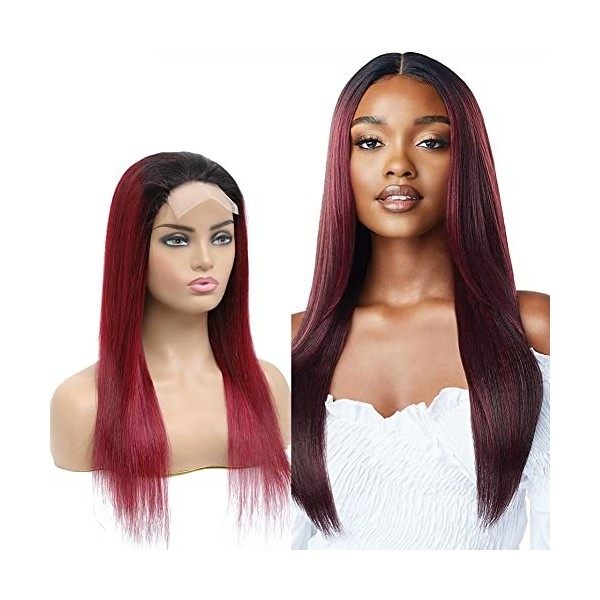 Perruque Femme Ombre Lace Frontal Wig Human Hair Brésilien Wig 150% Density 4x4 Lace Closure Wig 1B/27 Colored Body Wave Wig 