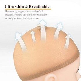 Morgles Lot de 8 bonnets de perruque nudes pour perruques, bonnets de perruque pour maintenir la perruque en place, extensibl