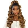 JcziJcx Perruque Blonde Lace Wig Human Hair 4x4 Free Part Lace Closure Wig 1b/27 Ombre Blonde Wig Human Hair Straight Wig Swi